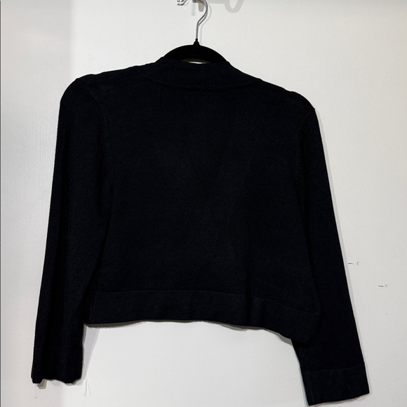 Eliza J Elegant Black Bolero Cropped 3/4 Sleeve Knit Sweater NWT Size Medium - Picture 2 of 6